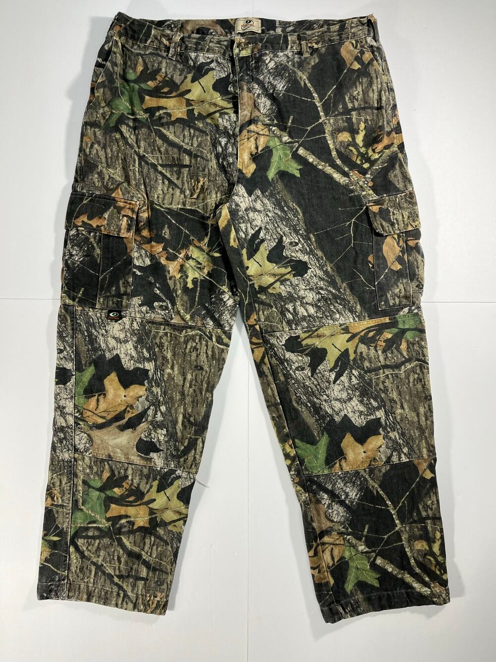 Mossy Oak Mens XL Camo Cargo Hunting Pants Cotton Adjustable Waist Outdoor